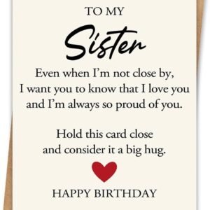 Birthday Card for Sister,Sisters Birthday Gift from Sister,Unique Gifts Idea for Women Her