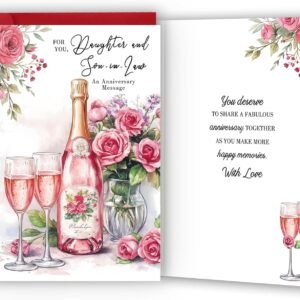 Funny Anniversary Card for Couple,Daughter and Son-In-Law Anniversary Card,Wedding Decoration Gifts for Him Her