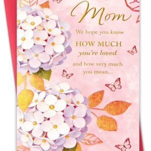 Happy Mothers Day Card for Mom, Beautiful Floral Mothers Day Gifts from Daughter Son Kids, Elegant Mom Appreciation Card with Heartfelt Message