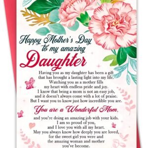 Happy Mother's Day Card for Daughter,Mothers Day Gifts from Mom to My Amazing Daughter, Unique Gifts Idea for Her