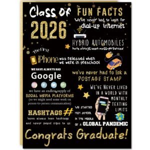 Big 2026 Graduation or Congratulations Card, Graduation Party Decorations for Her Him, Large Graduate Gifts for Friends Women Men